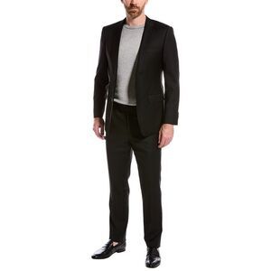 Cavalli Class Mens  2Pc Slim Fit Wool Suit, Black